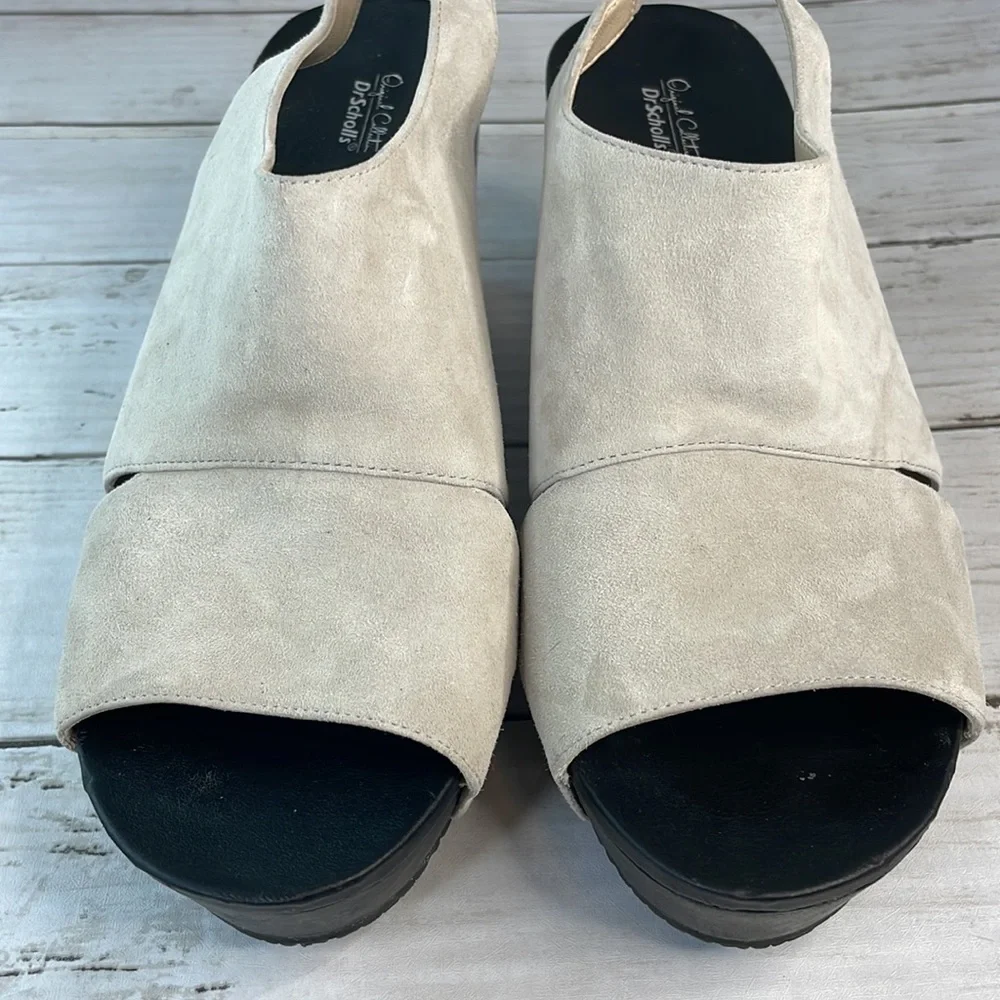 Dr Scholl's Look New Taupe Suede Weslyn Wedge Sandal